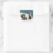 ヴィンテージの子どもたちがクリスマスの冬を過ごす スクエアシール (バッグ)