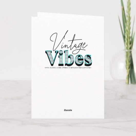 ヴィンテージの子どもたちがクリスマスプレゼントを開く カード (裏面)