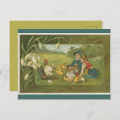 ヴィンテージの子どもたち復活祭 ポストカード (正面/裏面)