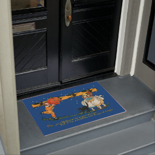 ヴィンテージの子どもたち（ジャック・オランタンと黒猫） ドアマット