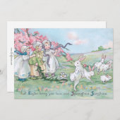 ヴィンテージの子どもたち(白いイースターバニー) シーズンカード (正面/裏面)