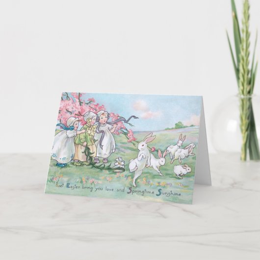 ヴィンテージの子どもたち（白いイースターバニー） シーズンカード (正面)