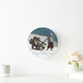 ヴィンテージの子どもた絵画ちのスケッチ ラウンド壁時計 (ホーム)