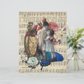 ヴィンテージの子どもとフローラコラージスクラップブック紙 (スタンド正面)