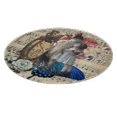 ヴィンテージの子どもとフローラコラージュ カッティングボード (角)