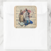 ヴィンテージの子どもとフローラコラージュ スクエアシール (バッグ)