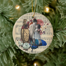 ヴィンテージの子どもとフローラコラージュ