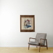 ヴィンテージの子どもとフローラコラージュ タペストリー (インサイチュ)