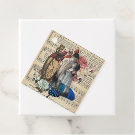 ヴィンテージの子どもとフローラコラージュ フェイバータグ