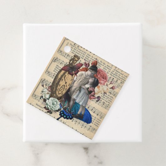 ヴィンテージの子どもとフローラコラージュ フェイバータグ (インサイチュ)