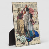 ヴィンテージの子どもとフローラコラージュ フォトプラーク (側面)