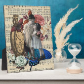 ヴィンテージの子どもとフローラコラージュ フォトプラーク (側面)