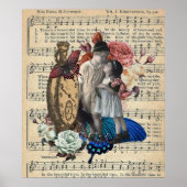 ヴィンテージの子どもとフローラコラージュ ポスター (正面)