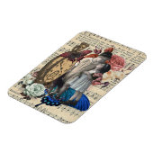 ヴィンテージの子どもとフローラコラージュ マグネット (左側)