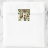 ヴィンテージの子どもの雪だるま スクエアシール (バッグ)