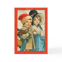 「ヴィンテージの子どもクリスマスカード」