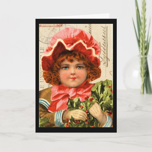 「ヴィンテージの子どもクリスマスカード」 シーズンカード (正面)