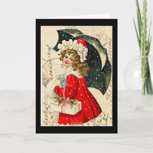 「ヴィンテージの子どもクリスマスカード」 シーズンカード (正面)