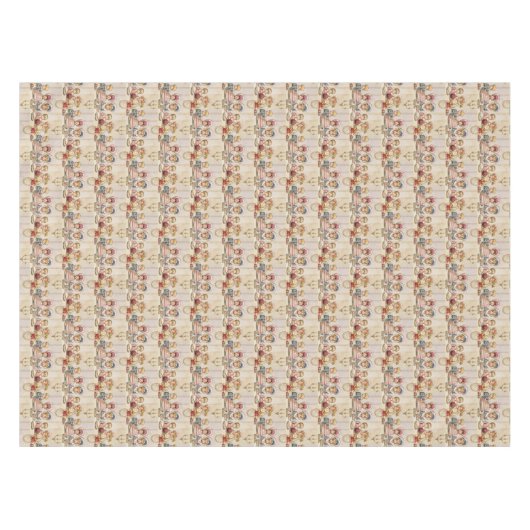 ヴィンテージの子どもクリスマスディナー – Kate Greenaway テーブルクロス (正面(横))