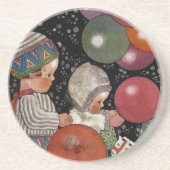 ヴィンテージの子ども誕生会、風船やおもちゃなど コースター (正面)