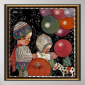 ヴィンテージの子ども誕生会、風船やおもちゃなど ポスター (正面)