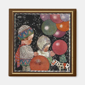 ヴィンテージの子ども誕生会、風船やおもちゃなど マグネット (正面)