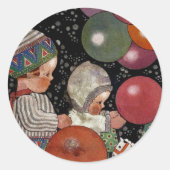 ヴィンテージの子ども誕生会、風船やおもちゃなど ラウンドシール (正面)