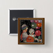 ヴィンテージの子ども誕生会、風船やおもちゃなど 缶バッジ (正面&裏面)