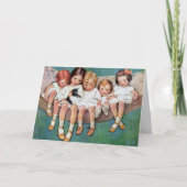 ヴィンテージの子ども達がハンモックの母の日のカード シーズンカード (正面)