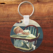 ヴィンテージの子ども、ベビー眠るハイチェアキッチン キーホルダー (正面)