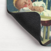 ヴィンテージの子ども、ベビー眠るハイチェアキッチン マウスパッド (コーナー)