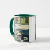 ヴィンテージの子ども、ベビー眠るハイチェアキッチン マグカップ (正面左)