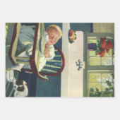 ヴィンテージの子ども、ベビー眠るハイチェアキッチン ラッピングペーパーシート (正面)