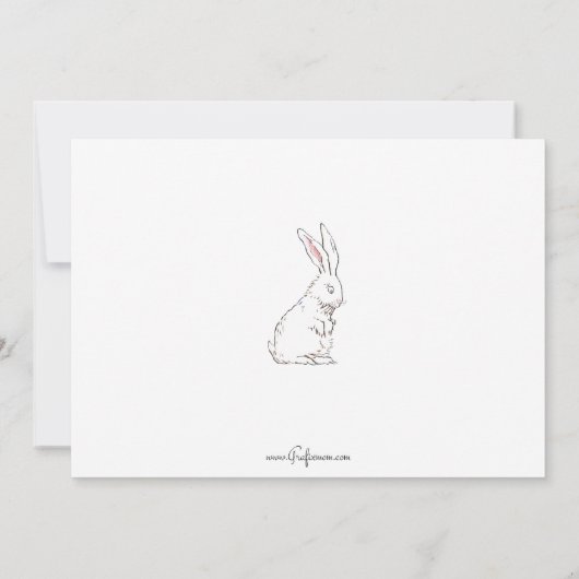 ヴィンテージの子ども、白いバンニ、復活祭の挨拶 シーズンカード (裏面)