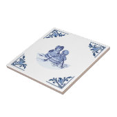 ヴィンテージの子どもRow Boat Delft Blue & White タイル (側面)
