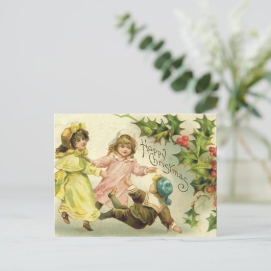 ヴィンテージの子のクリスマスポストカード シーズンポストカード (スタンド正面)
