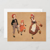 ヴィンテージの子はがきをスキップ ポストカード (正面/裏面)