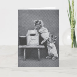 ヴィンテージの子ネコのメッセージカード カード
