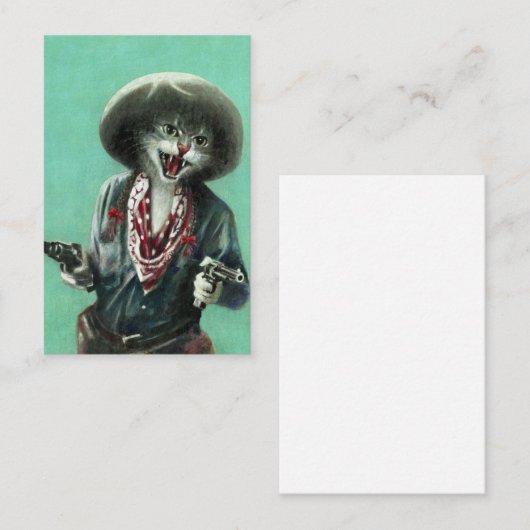 ヴィンテージの子ネコの女性のカーボーイの名刺 名刺 (正面/裏面)