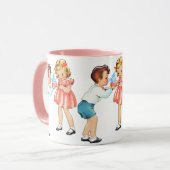 ヴィンテージの子ハッピーバースデー：懐かしい マグカップ (正面左)