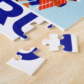 ヴィンテージの子供およびラマのペルー旅行ポスター ジグソーパズル (側面)