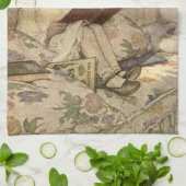 ヴィンテージの子供が本を読む、ジェシー・ウィルコックス・スミス キッチンタオル (折り畳み)