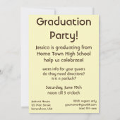 ヴィンテージの子供が本を読む 学校卒業式 招待状 (裏面)