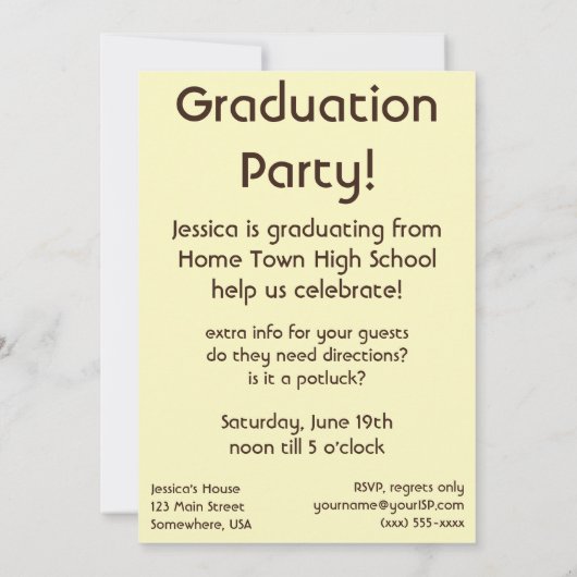 ヴィンテージの子供が本を読む 学校卒業式 招待状 (裏面)