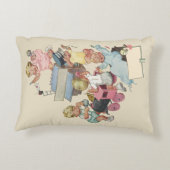 ヴィンテージの子供たちがおもちゃの列車で遊ぶ アクセントクッション (裏面)