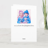 ヴィンテージの子供たちと子犬のクリスマス カード (裏面)