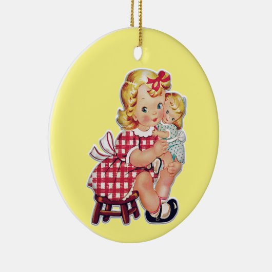 ヴィンテージの子供たちクリスマスセラミックオーナメント セラミックオーナメント (右)