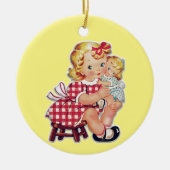 ヴィンテージの子供たちクリスマスセラミックオーナメント セラミックオーナメント (正面)