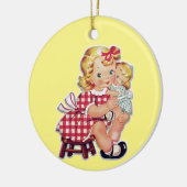 ヴィンテージの子供たちクリスマスセラミックオーナメント セラミックオーナメント (左)
