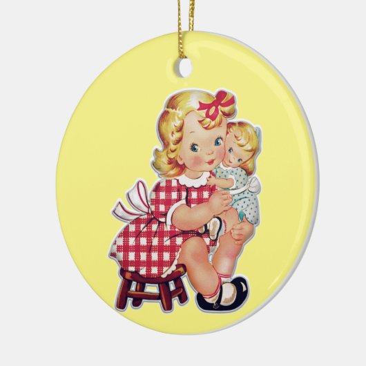ヴィンテージの子供たちクリスマスセラミックオーナメント セラミックオーナメント (左)